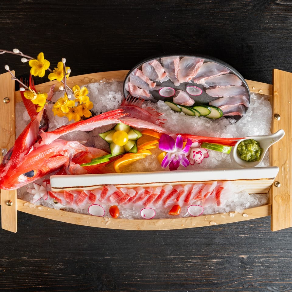 Special Boat sashimi presentation